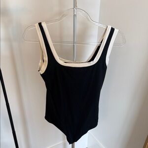 Abercrombie & Fitch Black and Cream bodysuit